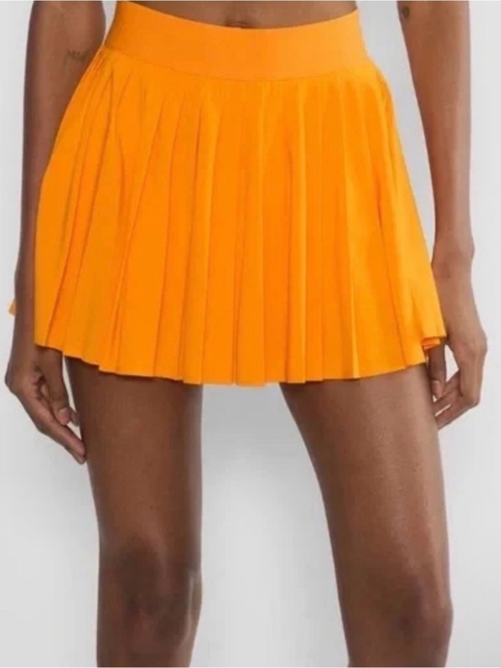 TNA Bright Orange Pleated Skater Skirt